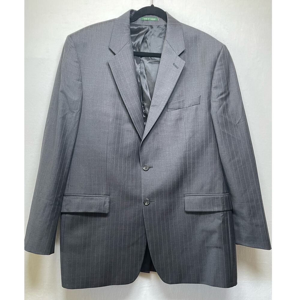 Lauren Ralph Lauren 100% Wool Grey Pinstripe Jacket Size 44L